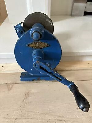 Vintage Blue Knight Manchester Carborundum Hand Cranked Grinding Wheel No A12 4” • $11.82