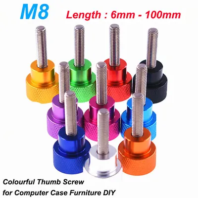 M8 Knurled Thumb Screws With Steps Hand Tighten Grip Knob Bolts 6mm-100mm Length • £2.70