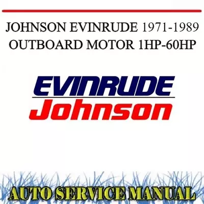 Johnson Evinrude Outboard Motor 1hp-60hp 1971-1989 Workshop Service Manual~dvd • $8.80