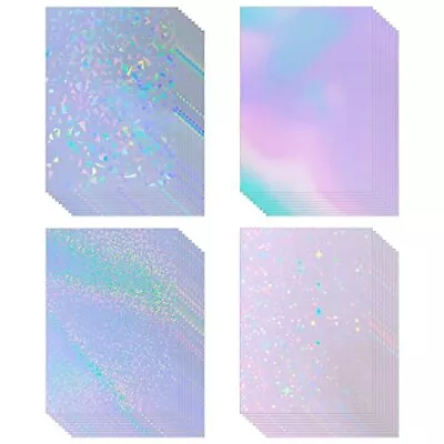 36 Sheets Holographic Sticker Paper Waterproof A4 Size Clear Vinyl Sticker Sh... • $18.64