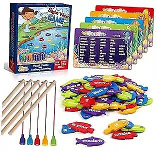  Wooden Magnetic Sight Word Fishing Game Sight Word Educational Toy For Age  • $31.71