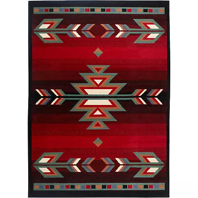 Southwest Modern Area Rug 4x6 Black Rustic Lodge - Actual 3' 7  X 5' 3  • $36.99