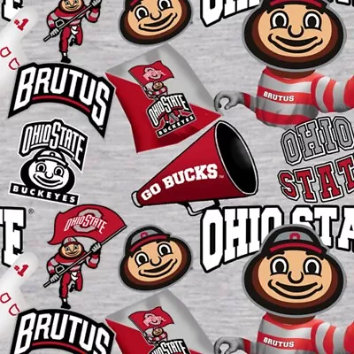 Ohio State Buckeyes Brutus Gray Cotton Fabric - 152yds • $130