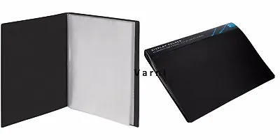 A4 Display Book 20 Pockets 40 View Black File Cover Presentation File Folder V20 • £2.99