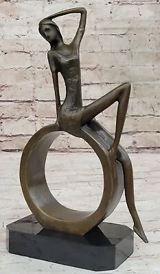 Vintage Mid Century Female Bronze Sculpture Handcrafted Abstract Woman Deal • $179.50