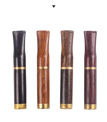 1PCS Wood Filtered Cigarettes Holder Filter Pipe Smoke Tobacco Herb Roll Up • $22.21