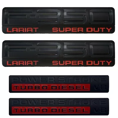 4x 05-07 F350 Lariat Super Duty Fender Emblem PowerStroke Turbo Diesel V8 Bagde • $49.99