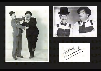 A4 Signed LAUREL AND HARDY FINGER IN EYE Ready To Frame • £9.99