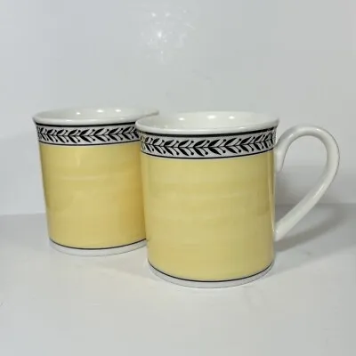 2 Villeroy & Boch Audun Fleur Mugs Porcelain Cups 10 Ounce Luxembourg Mark • $39.99