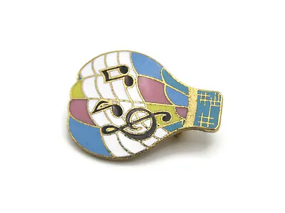 Musical Hot Air Balloon Pin Music Note Colorful Gold Tone • $17.99