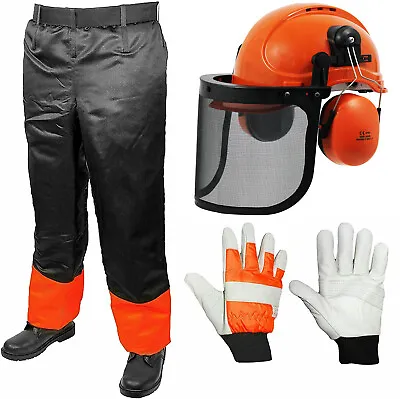 £99.59 • Buy Chainsaw Safety Helmet Ear Muffs Visor Padded Gloves Chaps Forestry Trousers
