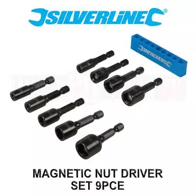 Silverline Magnetic Nut Socket Driver Set 5mm - 12mm Metric For Impact Drill • £10.15