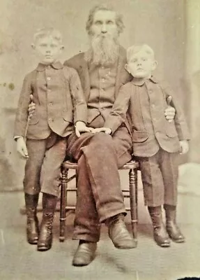 Cambridge Maryland Cabinet Photo Grandfather With Grandsons R.O. Moffett  C.1880 • $19.99