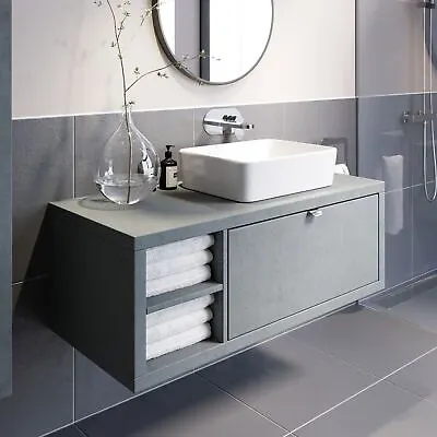 £439 • Buy Bathroom Wall Hung Vanity Unit Sink Cabinet Wash Basin Sink Storage Drawer 1100