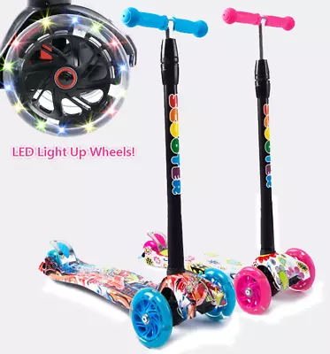 3 Wheel Junior Kids Toddler Scooter Adjustable Height LED Wheels! • $89