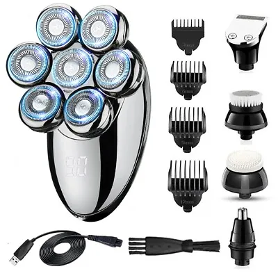 Electric Shaver 7D 5 In 1 Hair Remover Bald Head Razor For Men Cordless Wet Dry • $24.99