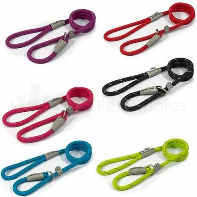 Ancol Dog Rope Slip Lead Reflective Soft Strong Nylon 8 10 Or 12mm - 5 Colours • £9.15