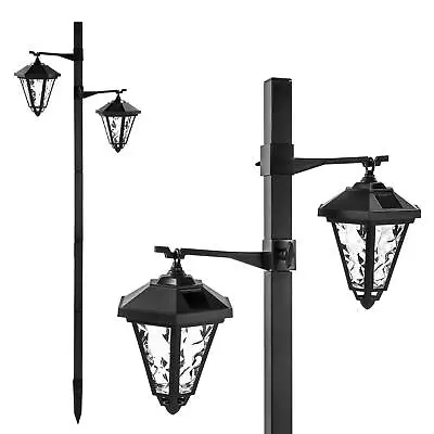 Solar Lamp Post Outdoor Dual Twin Lighting Light Traditional Outdoor Garden New • £17.99