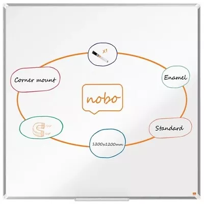 Nobo Premium Plus Steel Magnetic Whiteboard 1200x1200mm 1915157 • £115.95
