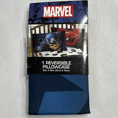 New Marvel Spiderman  & Captain America Reversible Pillowcase Standard 20 X 30 • $10.99