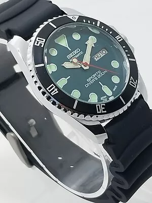 Seiko Automatic Rotating Bezel Men's Wrist Watch Ref: 6309A Rubber Band • $84.99