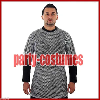 Medieval Aluminium Chainmail Shirt Butted Chain Mail Armor For Role Play Theatre • £25.52