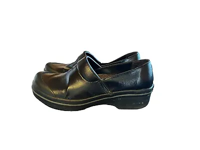 Dansko Vegan Clogs Black Rubber Toe Comfort Slip On Women’s EU39/US8.5-9 • $21