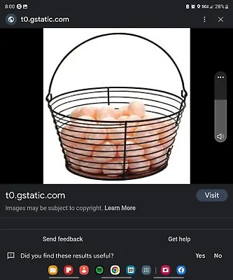 Vintage Drop Handle Gathering Basket - Wire Egg Basket- Chicken • $16.20
