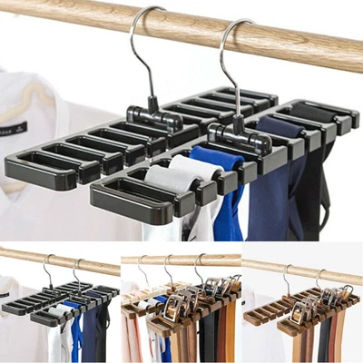 £8.79 • Buy Rack Organizer Hanger Belt Scarf Necktie Closet Holder For Wardrobe Storage Hook