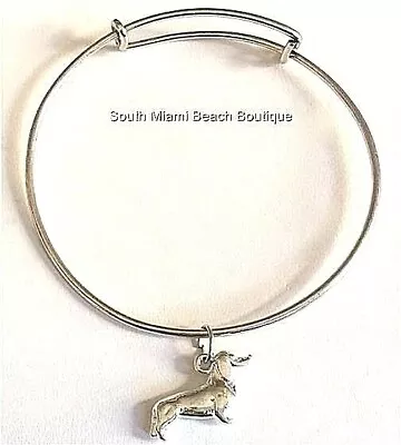 Dachshund Charm Bracelet Doxie Dog Rescue Vet Tech Gift Silver Plated USA  • $9.99