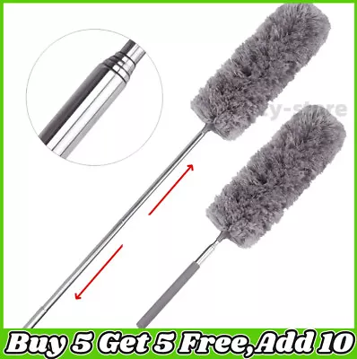 Extendable Handle Feather Duster Reach Telescopic Static Duster Cobweb Brush UK • £3.55