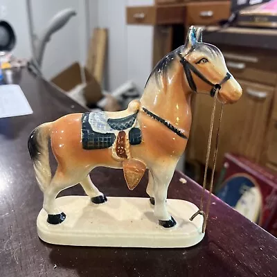 Vintage 1950s Porcelain Horse Figurine MCM With Saddle And Bridle Made In Japan • $7.85