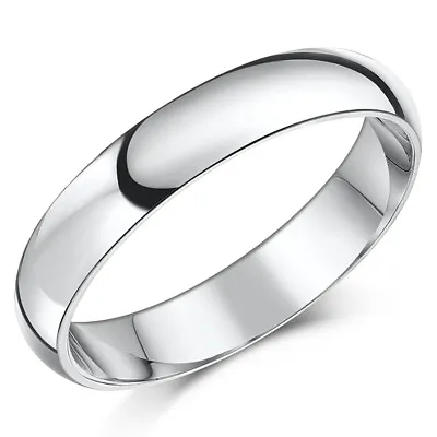 18ct White Gold Ring Court Shaped Wedding Band Solid & Hallmarked • £285