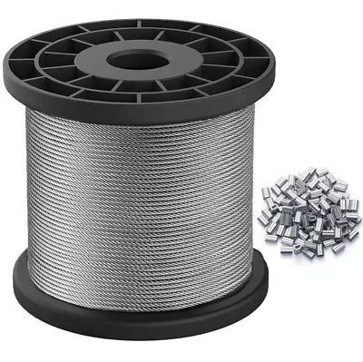 1/16 Wire Rope Stainless Steel Aircraft Cable Wire Cable 328ft Strand Core 7x7 • $34.99