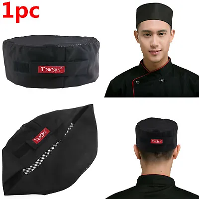 Mesh Chef Hat Top Skull Cap Professional Catering Chefs Chef Hat With Adjustable • £6.23