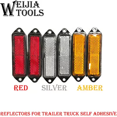 6pc Reflector Red Amber White Marker Truck Car Trailer Self Adhesive Reflector • $9.99