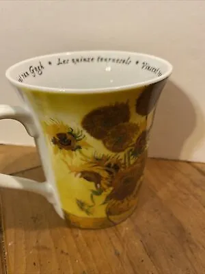 Pier 1 Imports One Vincent Van Gogh Coffee Cup Mug Porcelain Sunflowers Vase • $16