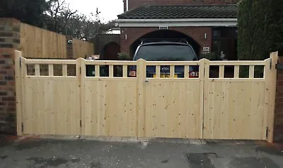  Cottage Bi Folding Wooden Timber Driveway Entrance Gates 4ft X 10ft Any Size  • £275