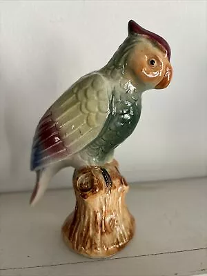 VTG  5” Tall Ceramic Parrot Cockatoo Bird Figurine Made In Occupied Japan Stamp • $8.50