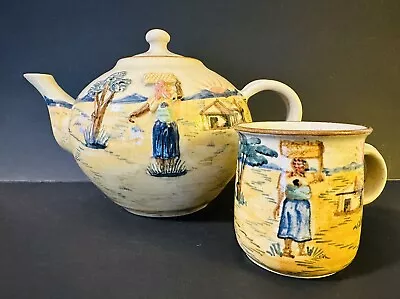 Dedza Malawi Teapot And Mug Set African Pottery • $39