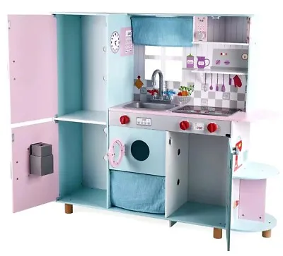 Wooden Deluxe Pink And Blue Kitchen • £119.99