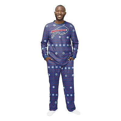 FOCO NFL Men's Buffalo Bills Primary Team Logo 2 Piece Ugly Pajama Set • $59.95