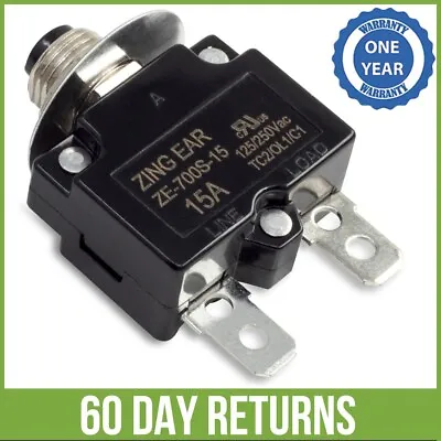 Mini Thermal Push Button Circuit Breaker Reset Overload Protector Switch - 15A • $10.95
