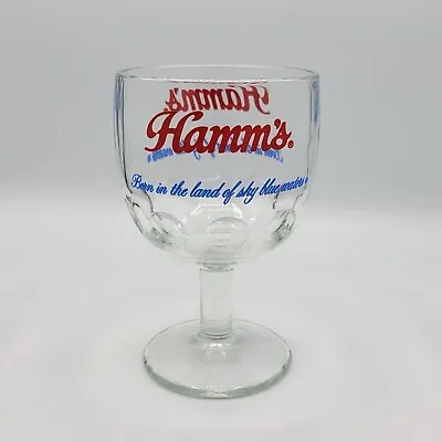 Vintage Hamm's Beer Glass Coin Dot Goblet Advertising Breweriana Cup Chalice • $9.95