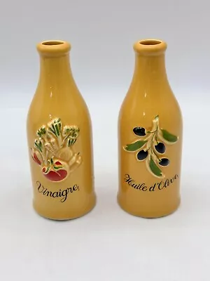 2 Revol La Provence Yellow Oil And Vinegar Bottles No Spouts Depose France • $24.88