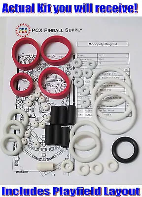 $27.45 • Buy 2001 Stern Monopoly Pinball Machine Rubber Ring Kit
