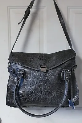 Marc Fisher Brown Faux Croc Shoulder Bag Or Double Handle Tote Bag • $20