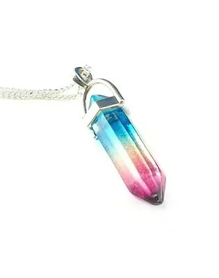 Crystals Pendant Necklace - Cord Or Chain - Polished Crystal • £3.99