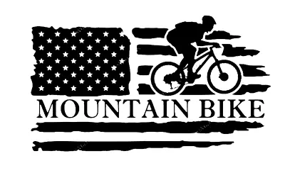 MTB USA FLAG Cycling Gravel Mountain Bike Decal Car Truck Window Sticker 5in • $4