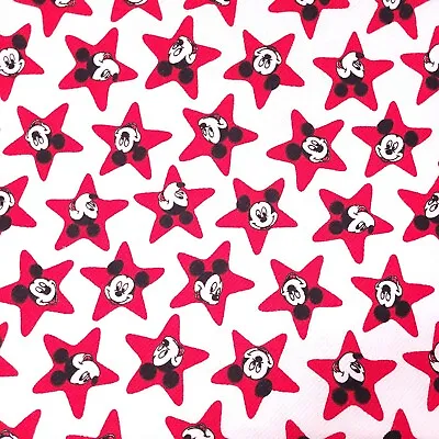 1 Yard Vtg Mickey Mouse Stars Sweatshirt Fleace Fabric Disney Peter Pan Fabric • $14.99